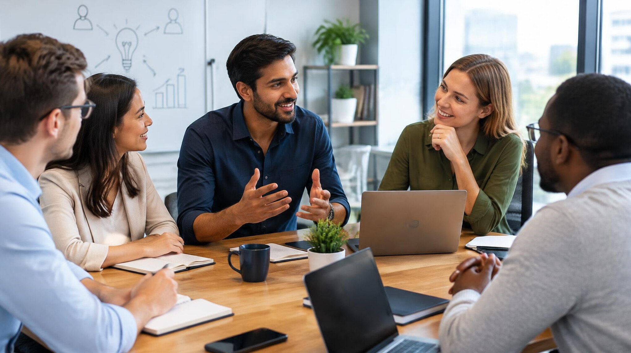 team meeting in office