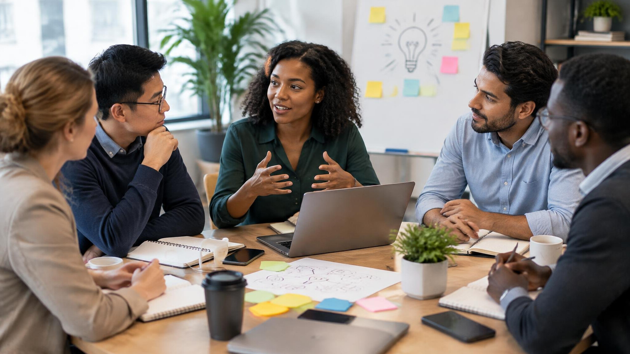 diverse team brainstorming
