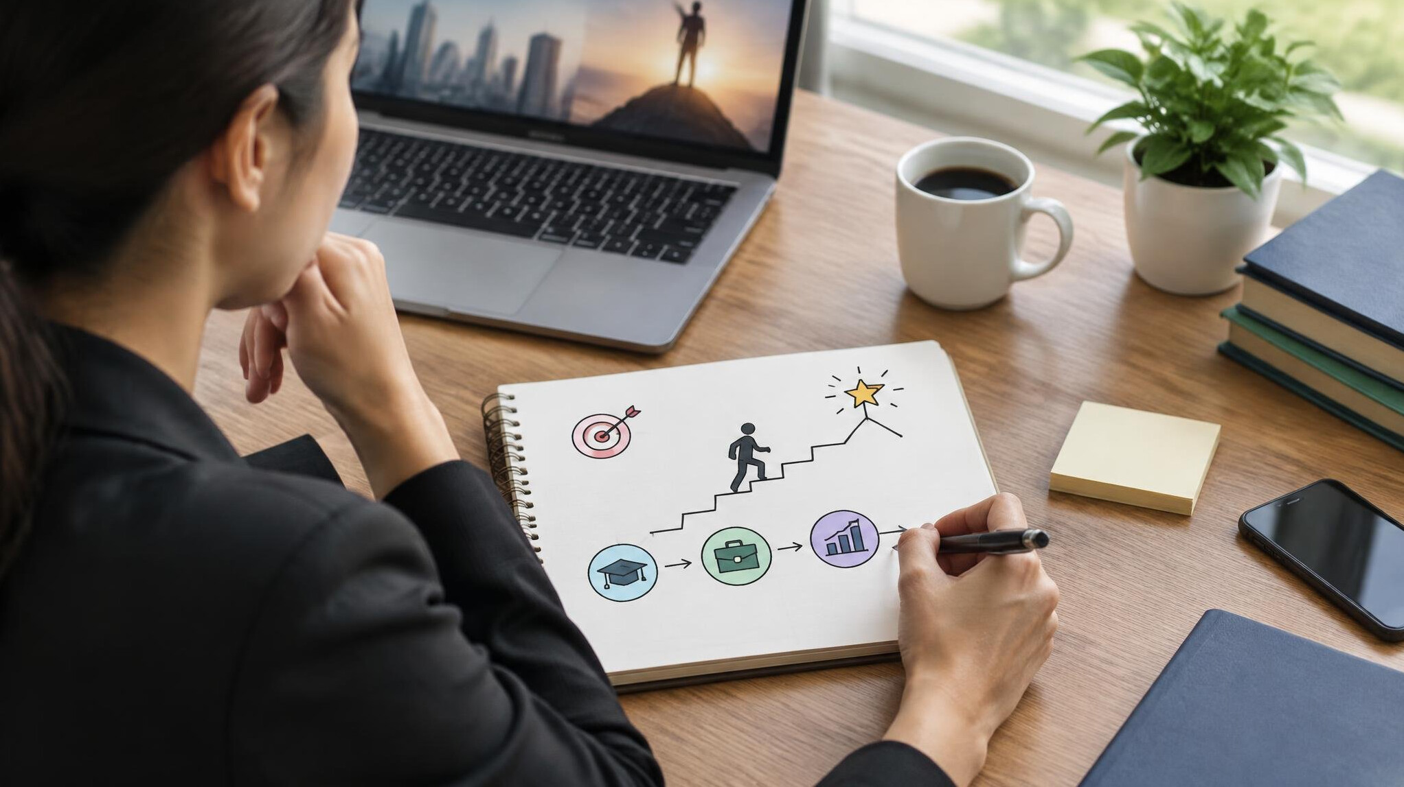 person planning career goals