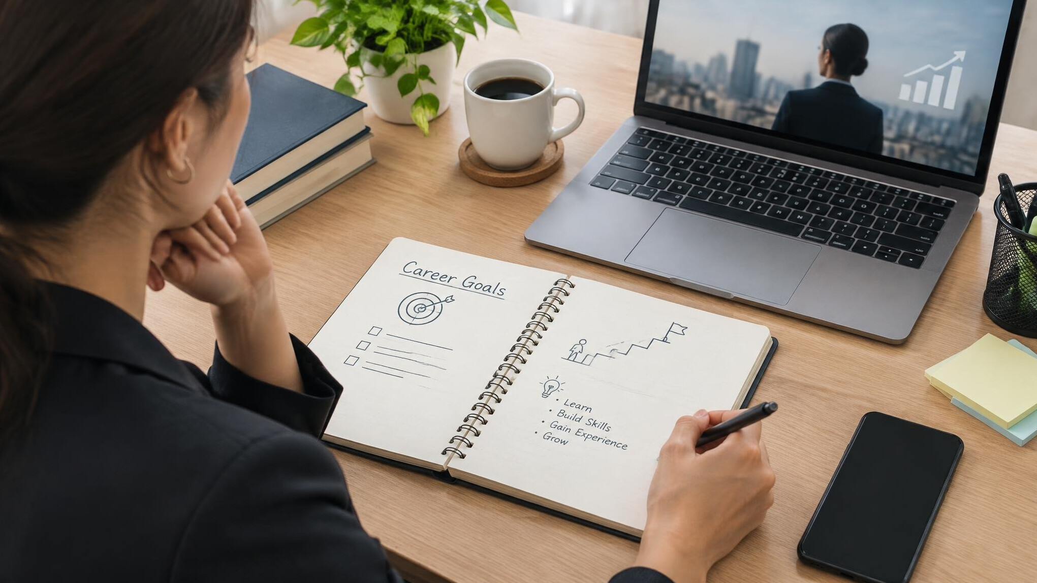 person planning career goals